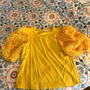 Anthropologie yellow top